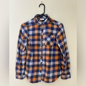 Columbia flannel long sleeve blue & orange shirt, used
